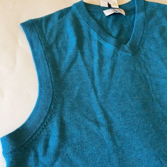 Turnbury Sweater Vest Wool Dark Turquoise Vest New - Picture 6 of 10